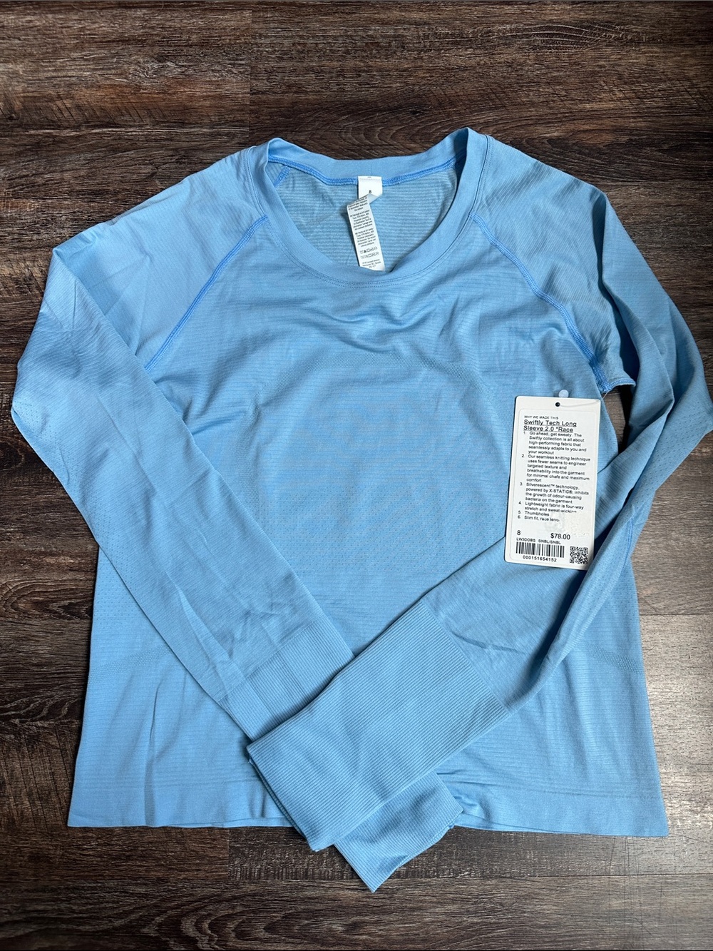lululemon athletica Light Blue Long Sleeve swiftly race length